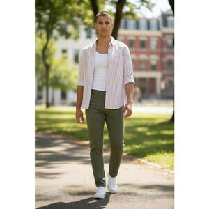 Tommy Hilfiger Men's Striped Button-Up Shirt